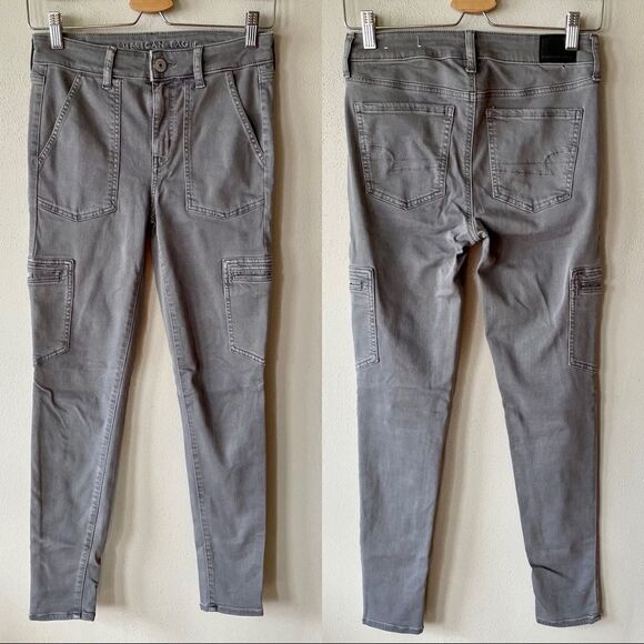 American Eagle Next Level Stretch Gray High Rise Jeggings - Size: 4 Regular - Picture 1 of 11